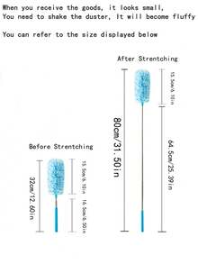 1 件蓝色伸缩除尘器，加厚超细纤维清洁刷，百叶窗孔除尘刷，多功能可拆卸缝隙刷，家用清洁工具