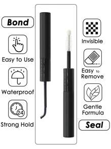 Lash Bond And Seal 雙頭睫毛延長接著劑和密封劑，用於結合和密封睫毛，防水持久。強力，持久睫毛膠1PC 10ml - 黑色 - 查看 3