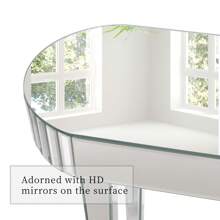 UNHO Mirrored Console Table, Oval Entryway Table, Modern Glass Hallway Table For Living Room, Silver 120*32*80 Cm - Silver - View 10