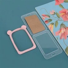 1pc Badge Holder Bus Card Holder Hangtag Certificate Meal Card Silicone Card Holder With Lanyard - Purple - View 7