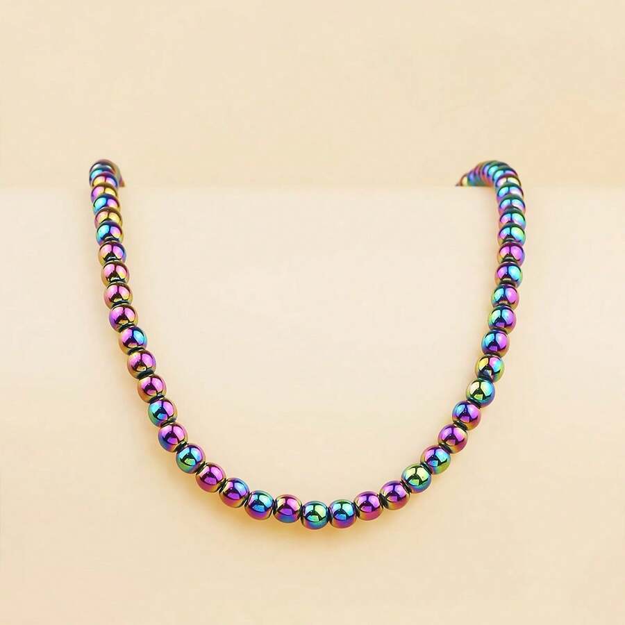 1入多色黑瑪瑙珠項鍊毛衣鏈(6mm珠子,長度44cm) - 一條 - 查看 1