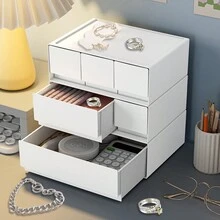 1 件模組化多層可堆疊儲物盒,適用於化妝品、辦公桌抽屜整理和珠寶存放 - 疊加收納盒 - 查看 1