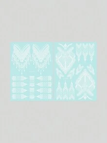 2片紅棕色哇紋身貼紙女性身體臨時紋身手臂藝術 - 白色 - 查看 4