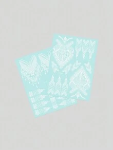 2片紅棕色哇紋身貼紙女性身體臨時紋身手臂藝術 - 白色 - 查看 5