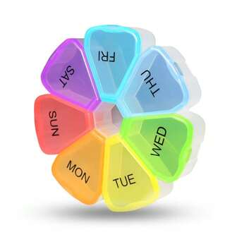 每周 7 天大型药丸收纳盒、旅行药盒、药盒、药品收纳盒、药丸容器、7 天药盒、药丸分配器、药物收纳盒、药丸收纳盒 每周旅行瓶旅行套装旅行杯旅行装旅行洗漱包旅行收纳袋假日配件旅行套装旅行礼物