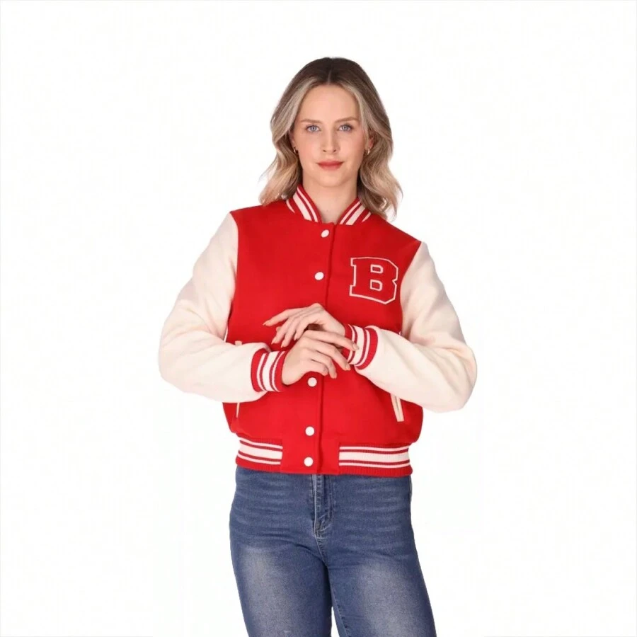 Chamarra Beisbolera Mujer Chaqueta Sakers - Rojo - Ver 1