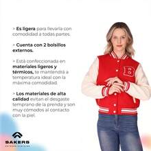 Chamarra Beisbolera Mujer Chaqueta Sakers - Rojo - Ver 4