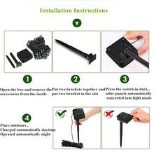 8種模式戶外太陽能燈芯片,溫暖/白/彩色led燈條,太陽能燈,防水環保花環聖誕裝飾 - 紫色 - 查看 3