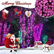 8種模式戶外太陽能燈芯片,溫暖/白/彩色led燈條,太陽能燈,防水環保花環聖誕裝飾 - 紫色 - 查看 6