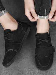 男式軟底防滑休閒開車便鞋，防滑運動鞋底，防水真皮，適合工作和開車 - 黑色 - 查看 3