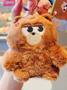 1個會說話的毛絨泰迪熊鑰匙扣掛飾配件娃娃玩具,節日禮物 - 棕色 - 查看 3