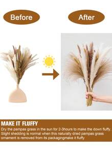 85Pcs Dried Pampas Grass Decor Set,Contains Fluffy Pampas Flowers, Reed Hay And Rabbit Tail Dried Flowers,Natural Dried Pampas Grass Bouquet For Wedding Floral Room Party Table Decorations,Rustic Farmhouse Party,Home Decor,Table Decor - Multicolor - View 3