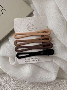 4pcs/Set Bow Knot Design Hair Clip & Hairpin For Daily Or Washing Face, Suitable For Women's Side Hair Clip & Clip - Multicolor - View 4