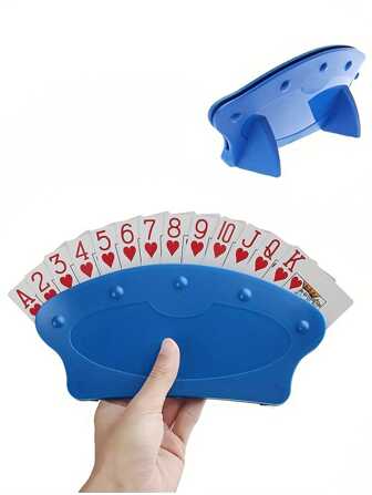 1pc Plastic Hands-Free Card Stand For Playing Cards Games Like Poker Parties, Family Gathering, Canasta, Christmas, Day (Random Style And Color), Solitaire, Games Night, Playing Cards Plastic