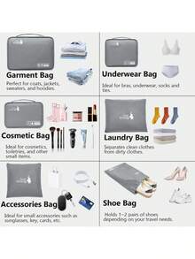 Travel Packing Organizers - Grey - View 4