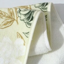 1set Floral & Green Leaves Print Bath Towels, Modern Style Cutting & Printing Craft Large Size Water Absorbent Towel, Suitable For Bathroom, Beach, Home Use - Green - View 7