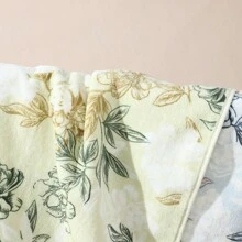 1set Floral & Green Leaves Print Bath Towels, Modern Style Cutting & Printing Craft Large Size Water Absorbent Towel, Suitable For Bathroom, Beach, Home Use - Green - View 4