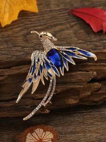 rakol 1件時尚合金鳳凰形狀領針,長尾巴,男女皆宜,適用於日常、派對和宴會 - 胸針 - 查看 4