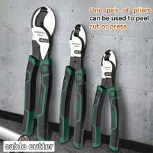1只電纜剪刀,多功能高碳鋼絞線剝皮鉗,防銹帶防滑手柄,適用於家用電器維修,機械製造,家庭翻新,工廠設備維護,又稱電纜剝號器,剪線器,硬件工具 - 軍綠色 - 查看 8