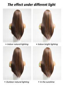 HAIRCUBE 女式直頭帶假髮棕色高光合成頭帶假髮（28 英寸）