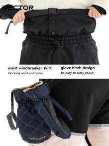 VECTOR MOTION 反光袖口滑雪裤，男女通用，防水，耐磨，防风，保暖，透气，保暖内衬，户外滑雪装备，适用于单/双板运动滑雪服 - 淺粉色 - 查看 7