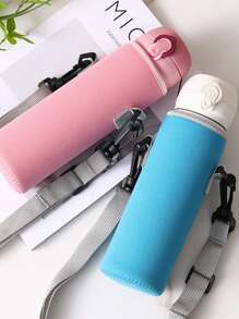 1個大容量戶外可攜式潛水材質保溫杯套,加厚保溫杯套（適用於750-1000ml杯子）,可調式斜跨肩帶,水在低溫或高溫下可保持數小時 - 藍色 - 查看 5