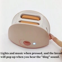 Mini Children's Kitchen Toy Set, Pretend Play Kitchen Toys Including Coffee Maker, Toaster, Mixer, Juicer, Washing Machine, Water Dispenser, Vacuum Cleaner And Oven, With Realistic Light And Sound Effects, Suitable For Kids Age 3+ - Bread Machine - View 4