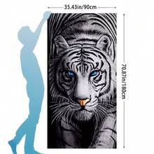 1條白色老虎沙灘巾,超細纖維沙灘巾,超吸水沙灘巾,超大重型浴巾,旅行沙灘巾,運動游泳池沙灘巾,浴室露營毛巾,瑜珈成人沙灘巾 - 彩色 - 查看 6