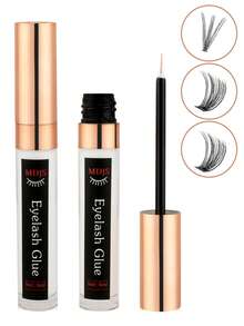 1入組6ml職業無乳膠睫毛膠,超強保持力72小時假睫毛膠,防水黑色睫毛膠,最佳叢狀形睫毛膠,適用於敏感眼部,在家diy假睫毛 - 藍色 - 查看 2