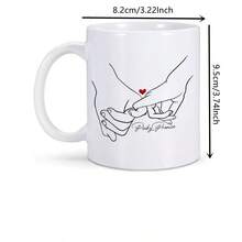 1pc Couple Coffee Mug, Engagement Gift, Wedding Gift, Bride And Groom Ceramic Cup 11oz - Multicolor - View 2