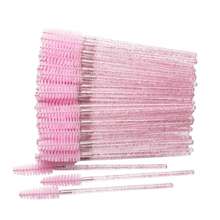 50Pcs Makeup Brushes Disposable Crystal Eyebrow Brush Diamond Handle Mascara Wand Applicator Eye Lashes Eyelash Extension Tools