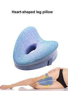 1個心形記憶海綿腿枕,腿部曲線墊,適用於家居使用、健身和運動,新年禮物或送女友的禮物 - 藍色 - 查看 1