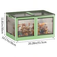 3入組可摺疊塑膠收納箱,適用於家庭、壁櫥、床上用品、衣服、房間、客廳組織 - 綠色 - 查看 2