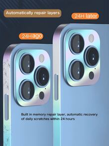 3pcs Colorful Luminous Phone Frame Protector + Lens Decorative Sticker Compatible With IPhone 12/13/14/15/16 Pro Max Series, Self-Healing, Anti-Fingerprint, Scratch-Resistant, Waterproof