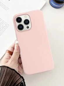 實心矽膠手機殼帶有相機鏡頭保護器,適用於iphone 13/14/12/15 Pro Max,全覆蓋,單色 - 淺粉色 - 查看 7