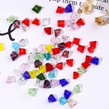 1box/Set 15 Colorful Triangular Glass Beads With Holes For Clothing, Shoes, Hats, Crafts, Jewelry, Decoration Accessories - 15 Mixed Colors - View 4
