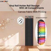 Cheonet Vinyl Roll Storage With 48 Compartments,Vinyl Storage Organizer Rack Wall Mount/Hanging Over The Door, Vinyl Roll Holder, Craft Vinyl Storage Idea, Gift Wrap Organizer For Travel Storage Bag,Makeup Bag,Cosmetic Bag,Vacation Organizer,Large Capacity Makeup Organizer Makeup Case, For Lipstick, Brush, Skincare, Mobile Phone, Coin, Small Items, For Home,Gift,Vacation And Festival Halloween Christmas Multifunctional Use,Boho Vibes - Black - View 2