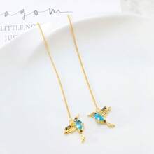 歐美時尚配飾復古熱門展翅鳥耳環,女士誇張的動物幾何耳線掛墜耳環 - 紅色 - 查看 5