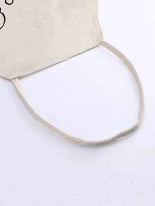 1件大寬版亞麻圍裙,印有字母和狗的圖案 - 粉色 - 查看 5