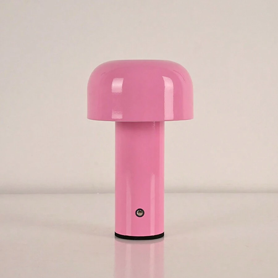 1 Table Lamp For Cordless Touch Dimming, USB Rechargeable LED Night Light, Modern Mushroom Table Lamp For Living Room/Bar/Bedroom/Bedside/Study/Home/Office - Pink - View 1