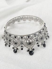 1入組女士色彩鑲嵌水晶和合金髮箍,為特別場合設計,巴洛克風格新娘頭飾,適用於婚禮/派對 - 彩色 - 查看 3