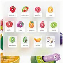 1 Set Children Boys Girls Fruit Beaded Beads ABS With Graphic Cognition Learning Cards Educational Toy Classification Stacking Fine Motor Skills Toy Suitable For Preschool Montessori Early Education Tools - Multicolor - View 6
