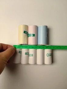 8 卷迷你家用熱感印表機配件紙白色貼紙空白透明透明標籤紙熱感紙 - 軍綠色 - 查看 4