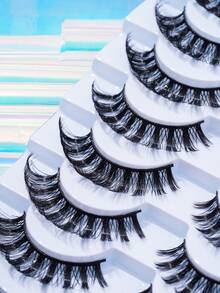 10副5d濃密卷曲假睫毛,具有加長眼尾增大眼睛的效果,4-17毫米 - 眼尾拉長款 - 查看 3