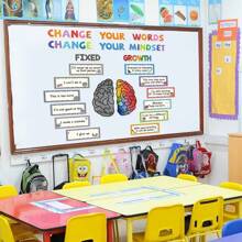 22入組成長心態海報佈告欄套裝,激勵改變心態的海報,正面語錄鼓舞人心,啟發性海報教室裝飾,老師學生學校用品 - 杏色 - 查看 9