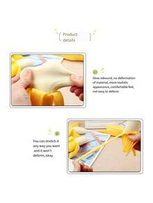 1pc Slow Rebound Anti-Stress Banana Toy, Prank Novelty Stress Relief Gadget - Yellow - View 7