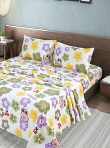 Blanco/Flores Verdes