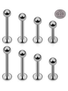 8 Piezas De Joyería De Piercing De Anillo De Oreja, Labio, Trago, Cartílago, Pendiente De Perno Con G23 Titanio De 16g 6mm 8mm 10mm 12mm