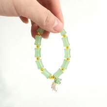 1條綠色風鈴花珠鍊手鐲,風女性手飾,適合日常佩戴和娛樂活動 - 綠色 - 查看 4