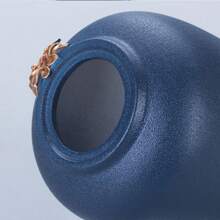 現代簡約創意陶瓷藍色花瓶,適用於客廳電視櫃、餐桌、辦公桌裝飾,花藝裝飾藝術品 - 藍色 - 查看 6